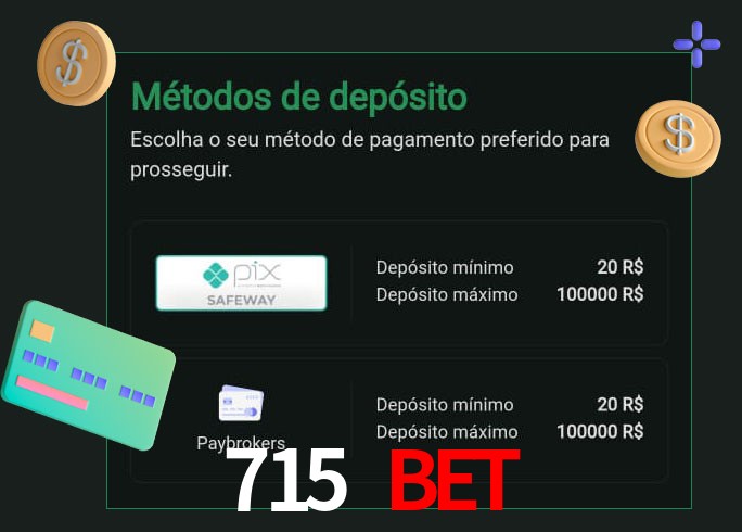 O cassino 715 bet oferece uma grande variedade de métodos de pagamento